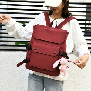 กระเป๋าเป้สไตล์มินิมอลแบบเกาหลีสำหรับนักเรียนมัธยมปลายและมหาวิทยาลัย ความจุขนาดใหญ่ พร้อมกลิ่นอายวินเทจสไตล์โมริเกิร์ล บุด้วยไนลอน - Product Image 3