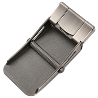 Boucle de ceinture automatique en alliage de zinc pour hommes, personnalisable au laser, avec panneau brossé, 2 couleurs, vente en gros