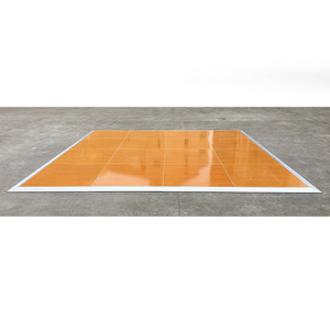Décor de piste de danse portable en bois brillant et blanc pour mariage - Product Image 5