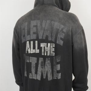 Sweat à capuche surdimensionné avec logo lourd, dégradé, effet délavé à l'acide, brodé, personnalisé TOPSHOW, fermeture éclair pour homme - Product Image 6