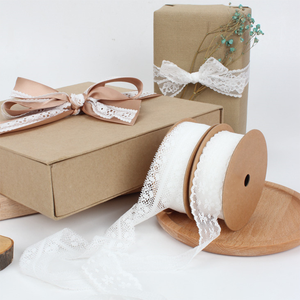 Vintage bestickte Spitzen bänder Hochzeits dekoration Weihnachts paket Nähen Handwerk weiße Spitzen besatz Satin Stoff Weihnachts spitze - Product Image 5