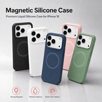 Coque en silicone liquide de haute qualité avec logo en relief personnalisé OEM ODM, avec microfibre magnétique pour iPhone 18 Pro