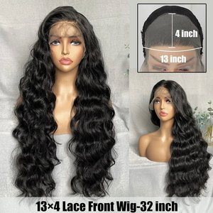 32 Zoll natürliche schwarze lange gewellte Spitze Front Perücke für Frauen 13x4 für Spitze <span class=keywords><strong>Frontal</strong></span> Baby Haar rot brasilia nischen Deep Wave Style gebleicht