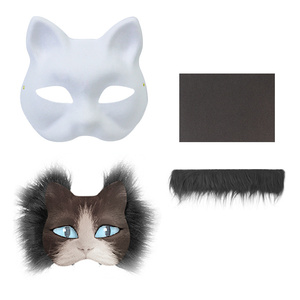 Venta caliente Set DIY Máscaras <span class=keywords><strong>de</strong></span> fiesta <span class=keywords><strong>de</strong></span> papel Máscara <span class=keywords><strong>de</strong></span> <span class=keywords><strong>gato</strong></span> <span class=keywords><strong>realista</strong></span> - Product Image 2