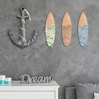 Décoration Murale Maison : Ensemble d'Art Mural en Bois Planches de Surf Ondulées, Mini Planches de Surf en Bois pour Décoration Chambre Tropicale et Salon