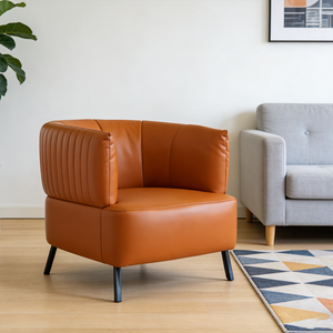 โซฟาห้องรับแขกคุณภาพสูงสำหรับงานเลี้ยง วิลล่า โรงแรม สนามกอล์ฟ เก้าอี้พักผ่อนหนังแท้ทันสมัยสำหรับใช้ภายในอาคาร - Product Image 3