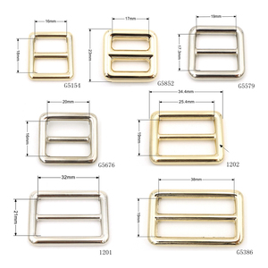 Hebilla plana rectangular de 50mm, negro mate, resistente, grueso, correa de bolso, ajustador, hebilla deslizante Tri Glide de Metal para correa de bolso - Product Image 5