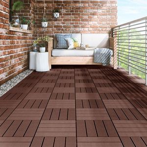 Baldosas de <span class=keywords><strong>Madera</strong></span> Compuesta WPC de 30*30cm, Piso de Plástico y <span class=keywords><strong>Madera</strong></span> <span class=keywords><strong>para</strong></span> Exteriores, Jardín, Terraza, 11 Piezas WPC 11.8" X 11.8" - Product Image 2