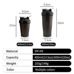 Bouteille élégante avec impression de logo, en plastique, pour le fitness, cadeau, portable, shaker de protéines pour la salle de sport, pour l'extérieur - Product Image 5