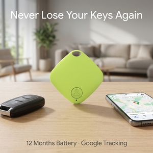 Localizador con 12 Meses de Duración de Batería, Batería CR2032 Reemplazable, Buscador de Llaves de Metal y Plástico, Rastreo Remoto de Google para Android - Product Image 1