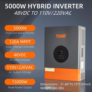 Cho powmr 5000 Wát năng lượng mặt trời biến tần với 120A <span class=keywords><strong>MPPT</strong></span> <span class=keywords><strong>CHARGE</strong></span> <span class=keywords><strong>CONTROLLER</strong></span> 48VDC 110V/240Vac được xây dựng trong 15000 Wát off-lưới điện cao điểm - Product Image 3