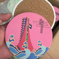 Sous-verres en diatomite ronds et carrés personnalisés en gros, impression UV, blancs en céramique DIY pour tasses à café, thé et boissons