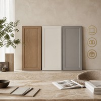Dressing encastré sans poignées blanc crème, minimaliste, sur mesure, pour toute la maison, avec éclairage LED, pour villa, OEM ODM