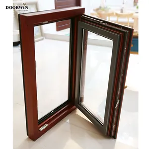 Luxury European Style Aluminium Clad Wood Casement Window Aluminium Frame Glass Window With Low E Glass