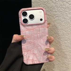เคสโทรศัพท์หนังจระเข้แท้ทำมือ สำหรับ iPhone 14 15 16 17 Plus, เคส iPhone 17 Pro Max น่ารักสไตล์จระเข้ พร้อมเข็มกลัด - Product Image 6