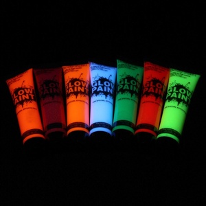 ขายตรงจากโรงงาน สีเพ้นท์หน้าและผิวกายเรืองแสง UV ขนาด 25 มล. เรืองแสงในที่มืด เหมาะสำหรับใช้กับสีน้ำ - Product Image 1