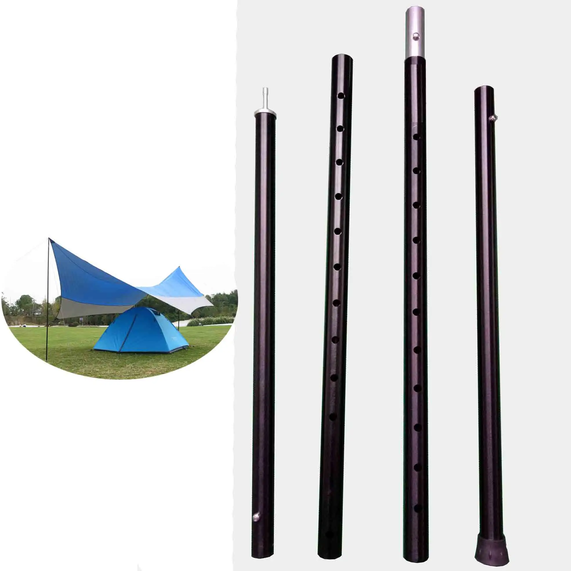 Extension personnalisée pliante en aluminium, Tube de tente de Camping en plein air réglable/tuyau/pôle de tarpe télescopique, 6063 pièces