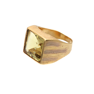 แหวนชุบทองเงินแท้18K สำหรับเป็นของขวัญแหวนชุบทองเลมอนควอตซ์สำหรับ925 - Product Image 1