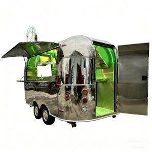 Food Truck en Acier Inoxydable à Thème Rétro avec 4 Étagères pour la Vente de Nourriture Rapide en Plein Air, Glaces, Maïs Grillé/Châtaignes - Product Image 2
