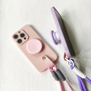 Funda de silicona con correa de muñeca y soporte para teléfono para <span class=keywords><strong>iPhone</strong></span> 15 14 13 12 11 Pro XS Max Mini XR X 8 7 6 6S Plus <span class=keywords><strong>SE</strong></span> <span class=keywords><strong>2020</strong></span> - Product Image 2