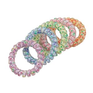 Fil de téléphone <span class=keywords><strong>boucle</strong></span> de cheveux gelée douce fleur fragmentée grand Bracelet fil de téléphone corde à cheveux femmes jeune fille <span class=keywords><strong>Scrunch</strong></span> - Product Image 1