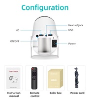Mini projecteur HY300 amélioré, Android 12, double WiFi, BT5.4, 720P, 120 ANSI, décodage 4K, 500g, home cinéma portable, projecteur LED de poche