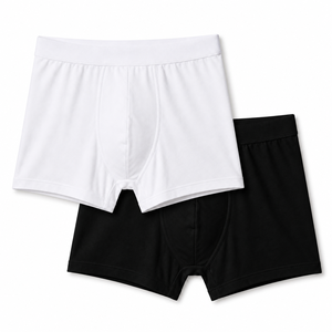 Boxer da <span class=keywords><strong>Uomo</strong></span> Bianchi di Design, Comodi e Traspiranti a Vita Media, Taglie Forti, per l'Arabia Saudita - Product Image 1