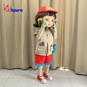 Costume de mascotte de fille en dessin animé 3D, applicable aux parcs d'attractions, défilés, événements, fêtes, cosplay, publicité, spectacles - Product Image 3