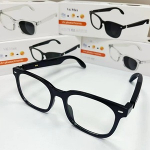 V6 Max Smart Glasses Black Touch Control <b>Bluetooth</b> Phone Call Music 5m Wireless Distance - Product Image 1