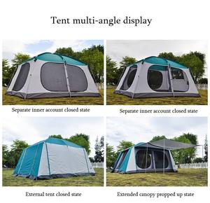 Grande tente Oxford double couche quatre saisons, imperméable, épaissie, deux chambres, un salon, pour 6-8 personnes, camping - Product Image 6