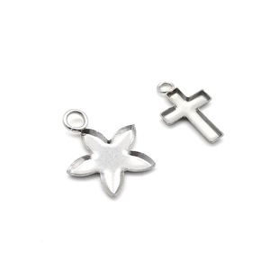 Stainless Steel Gemstone Settings Mixed Shapes Pendant Bases For Necklace Making Smooth Steel Color - Product Image 3