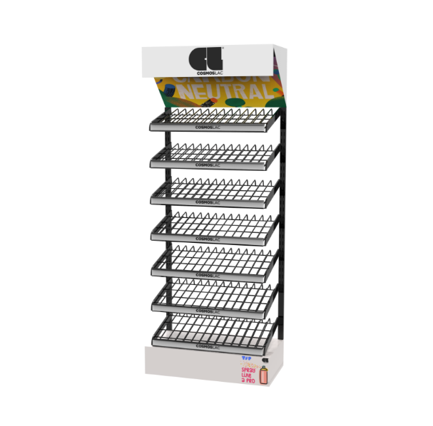 Aerosol Paint Display Rack Paint Metal Wire Display Stand Floor Shelf Display With Customized Logo Spray Can — view 5