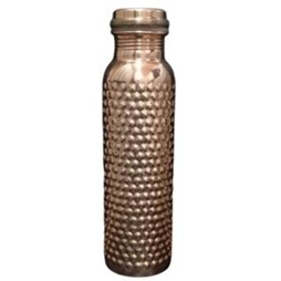 100% bouteille d'eau en relief martelé en cuivre pur avec couvercle anti-fuite bouteille d'eau en cuivre ayurvédique de qualité supérieure - Product Image 5