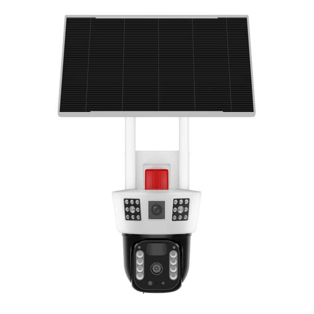 Hot Sale V380 Wireless and Worry-free Solar Panel Powered Outdoor Security Cameras 360 Degree Triple Lens 4G 4MP Solar Camera
