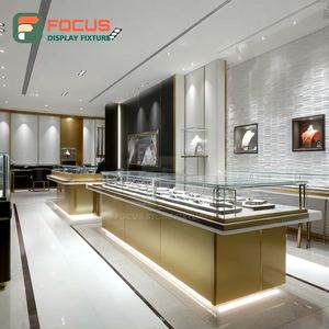 Modern Retail Kiosk Jewelry Showcase Metal Frame Mall Counter Glass Showcase - Product Image 6