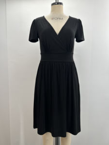 Vestito da <span class=keywords><strong>donna</strong></span> per ufficio da <span class=keywords><strong>donna</strong></span> con maniche a sbuffo a scollo a V nere strette in vita da <span class=keywords><strong>donna</strong></span> S a XL per Club e feste - Product Image 3