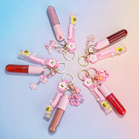 Gloss à lèvres premium avec porte-clés, gloss volumateur longue durée, brillant, paillettes, emballage rose, cosmétiques en gros