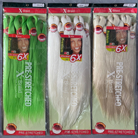 Nuevo Producto: Extensiones de Cabello Sintético Ombre Africano Yaki Preestirado de 500g 6X, Fácil de Trenzar, Resistente al Calor