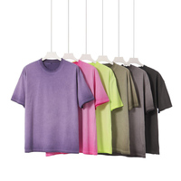 MOQ 2 pièces, Vente en gros, T-shirts vierges oversize délavés à l'acide, en coton 230 GSM, pour impression, T-shirt Homme