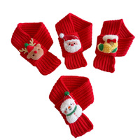 Écharpe d'hiver pour chat et chien, accessoire de loisirs pour Noël et le Nouvel An, cache-cou tricoté en laine à motif de dessin animé, chaud et confortable