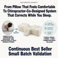 Oreiller cervical conçu par un chiropraticien, 6 zones, 3 tailles, correction de la colonne vertébrale |   Partenaire d'innovation en matière de literie fonctionnelle