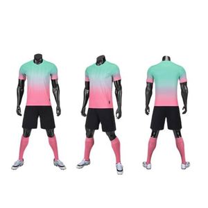 Conjunto de Camisetas de Fútbol de Poliéster 100% de Alta Calidad en Tallas Grandes, Color Rosa y Verde, Uniforme de Club de Fútbol - Product Image 1