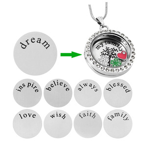 Quà Tặng Tự Làm Bán Chạy Cho Bé Gái Đĩa Mề Đay Nổi Tùy Chỉnh Cá Nhân Bằng Thép Không Gỉ 22 Mm Được Đánh Bóng Chất Lượng Cao - Product Image 1