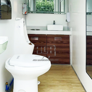 Remorque de salle de bain extérieure de construction en acier de remorque de toilettes de conteneur préfabriqué portatif pour l'usage dans des toilettes - Product Image 2