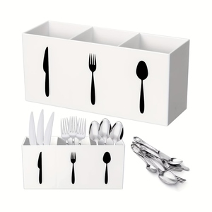 Acrylic Cutlery <strong>Organiser</strong>-Spoon and Fork Holder, Lucite Cutlery Rack, Large Silverware <strong>Organiser</strong> for the Home-Custom-wholesale - Product Image 2
