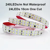 Bande LED AC220V SMD2835 à double rangée 240 LED/M sur PCB 11mm, blanc chaud/naturel/froid, flexible pour éclairage décoratif intérieur