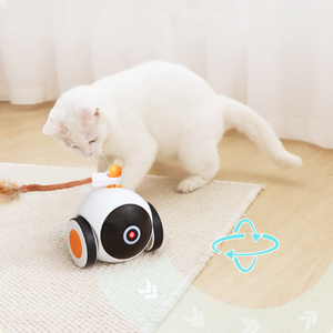 Palla giocattolo per gatti a LED interattiva per telefono App per telefoni per interni rilassare gli animali domestici che corrono auto con piume - Product Image 5