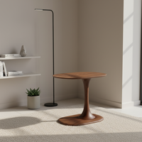 Table basse élégante et moderne en noyer jaune-vert pour salon