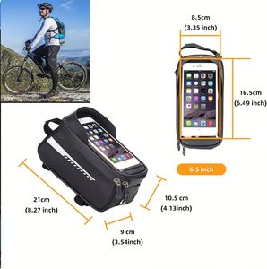 Custom Waterproof Mountain <b>Bicycle</b> <b>Frame</b> Bag Front Top Tube Cycling Pockets 21x9x10.5cm Lightweight 0.1kg Multi-color in Trend - Product Image 5