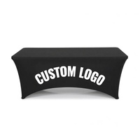 Housse de table personnalisée avec logo pour conférence d'entreprise, nappe en polyester résistante aux taches, impression personnalisée pour réception client